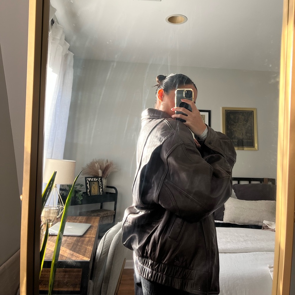Bomber leather jacket